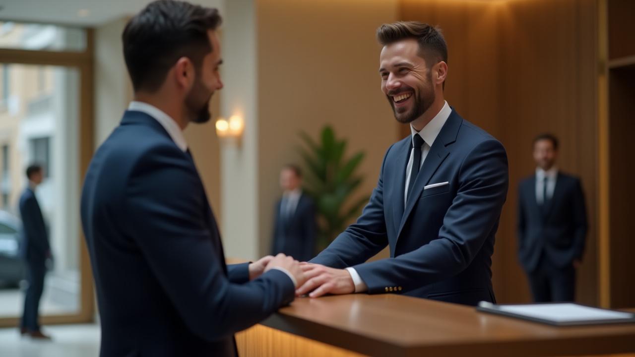 Concierge providing high-quality service to a guest